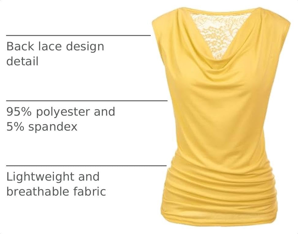 image:imageZeagoo Tank Top for Women Trendy Going Out Tops Sleeveless Shirts Ruched Business Casual Basic Tunic TopsYellow