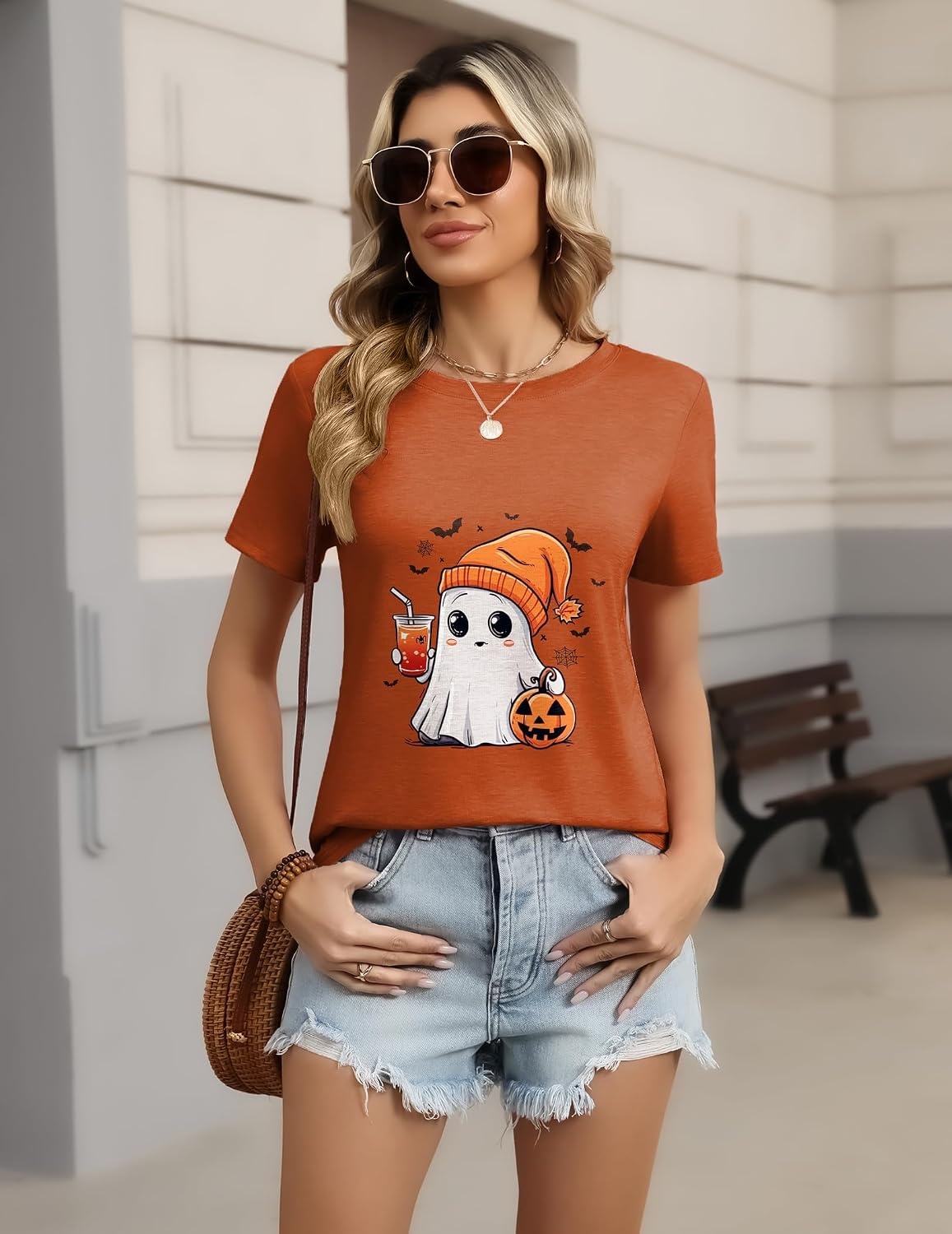 image:imageZeagoo Womens Tshirt Short Sleeve Summer Tops Crewneck Casual Basic Tee Shirts Spring Clothes Trendy OutfitZ Brown