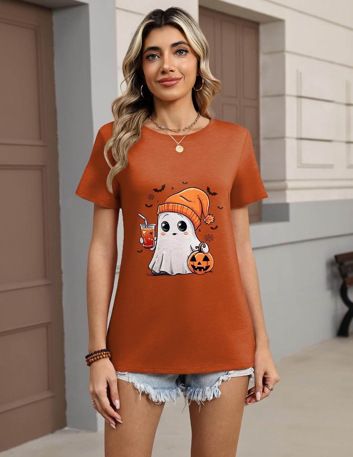 image:imageZeagoo Womens Tshirt Short Sleeve Summer Tops Crewneck Casual Basic Tee Shirts Spring Clothes Trendy OutfitZ Brown