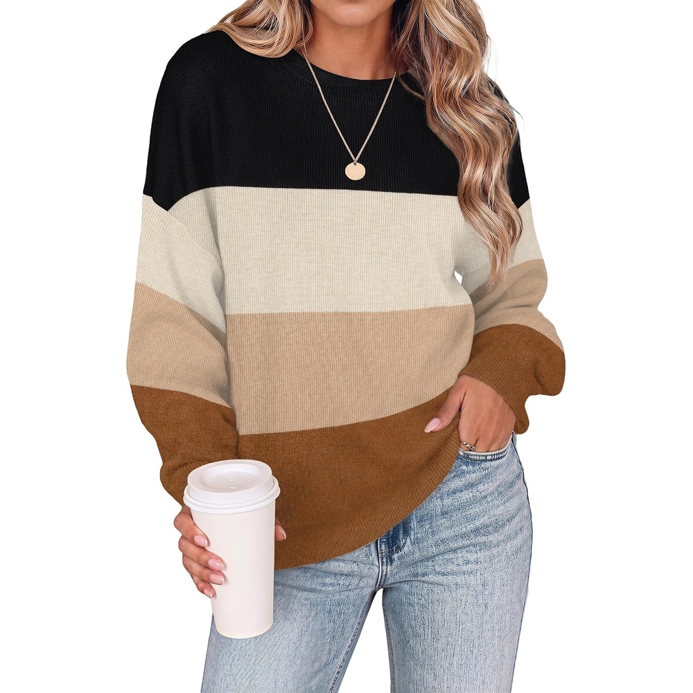 image:imageZeagoo Oversized Sweater for Women 2026 Crewneck Long Sleeve Fall ClothesTw638