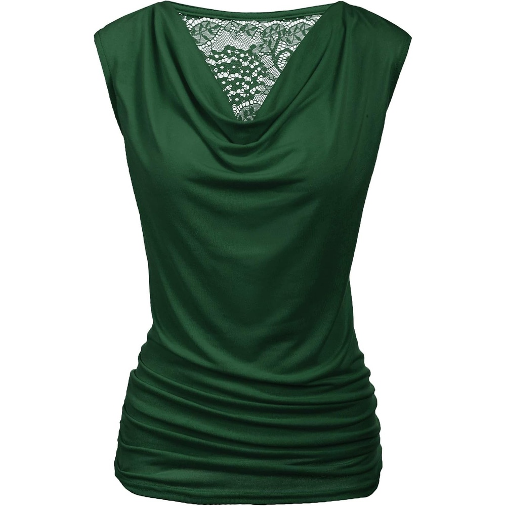 image:imageZeagoo Tank Top for Women Trendy Going Out Tops Sleeveless Shirts Ruched Business Casual Basic Tunic TopsDark Green