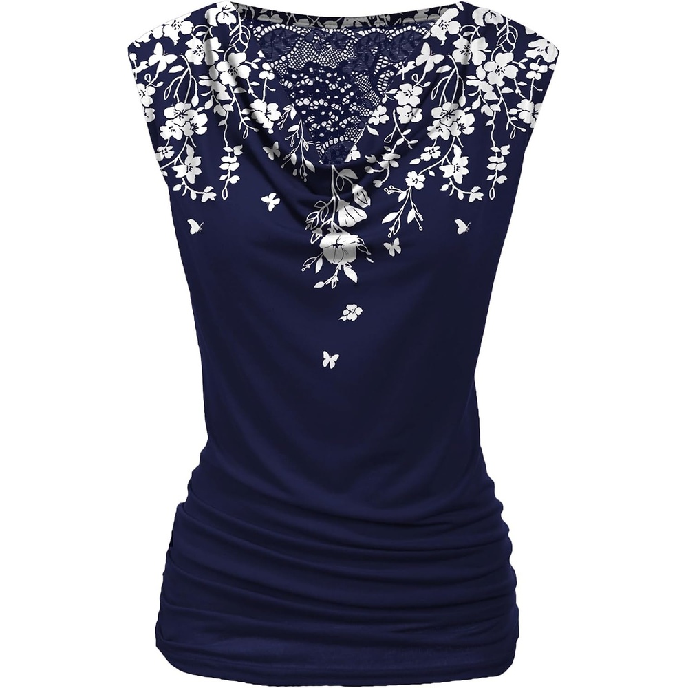 image:imageZeagoo Tank Top for Women Trendy Going Out Tops Sleeveless Shirts Ruched Business Casual Basic Tunic TopsFloral Sf103