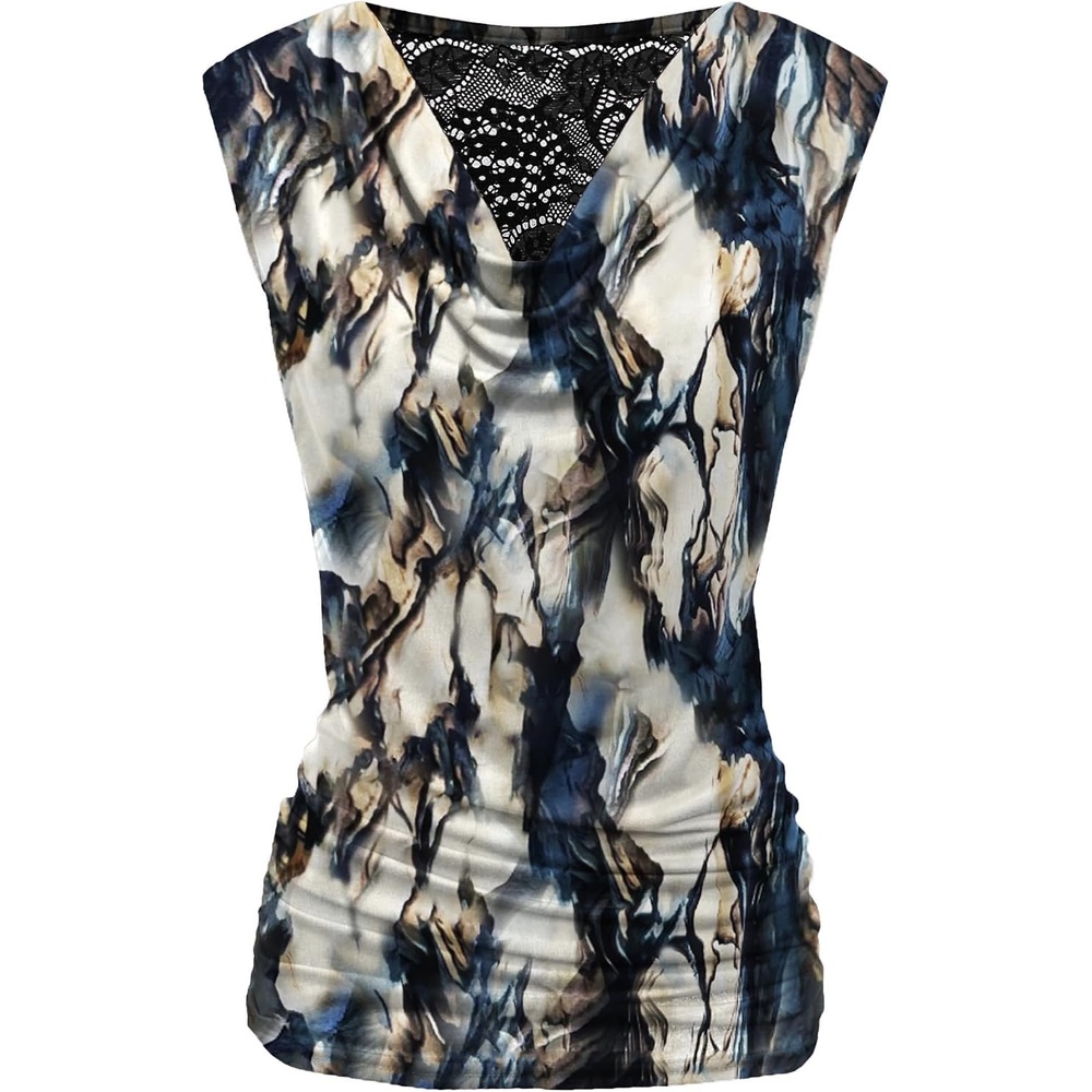 image:imageZeagoo Tank Top for Women Trendy Going Out Tops Sleeveless Shirts Ruched Business Casual Basic Tunic TopsFloral Zr220