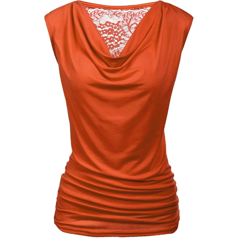 image:imageZeagoo Tank Top for Women Trendy Going Out Tops Sleeveless Shirts Ruched Business Casual Basic Tunic TopsOrange