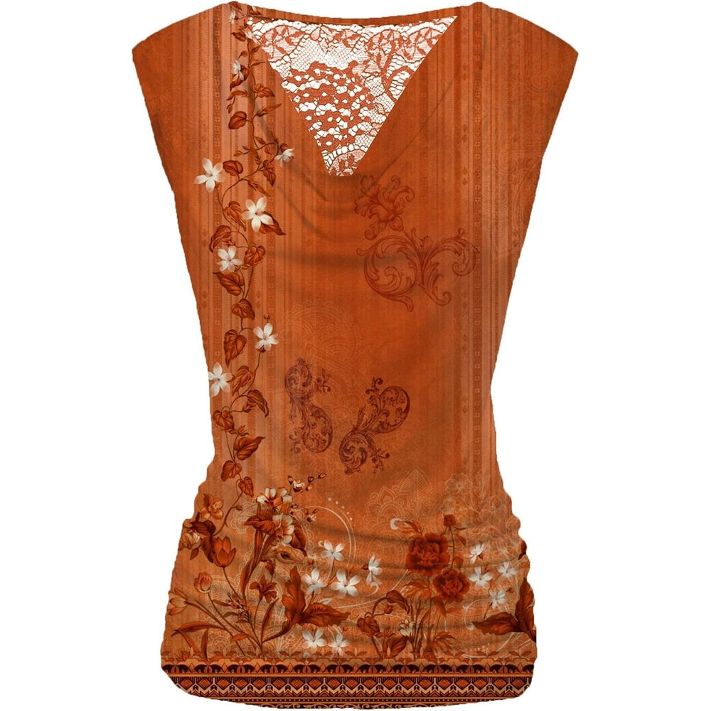 image:imageZeagoo Tank Top for Women Trendy Going Out Tops Sleeveless Shirts Ruched Business Casual Basic Tunic TopsRed Orange