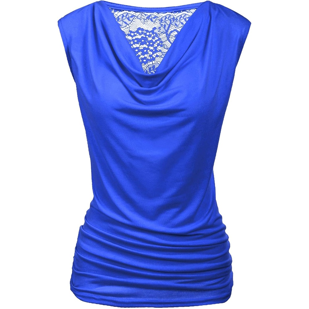 image:imageZeagoo Tank Top for Women Trendy Going Out Tops Sleeveless Shirts Ruched Business Casual Basic Tunic TopsRoyal Blue