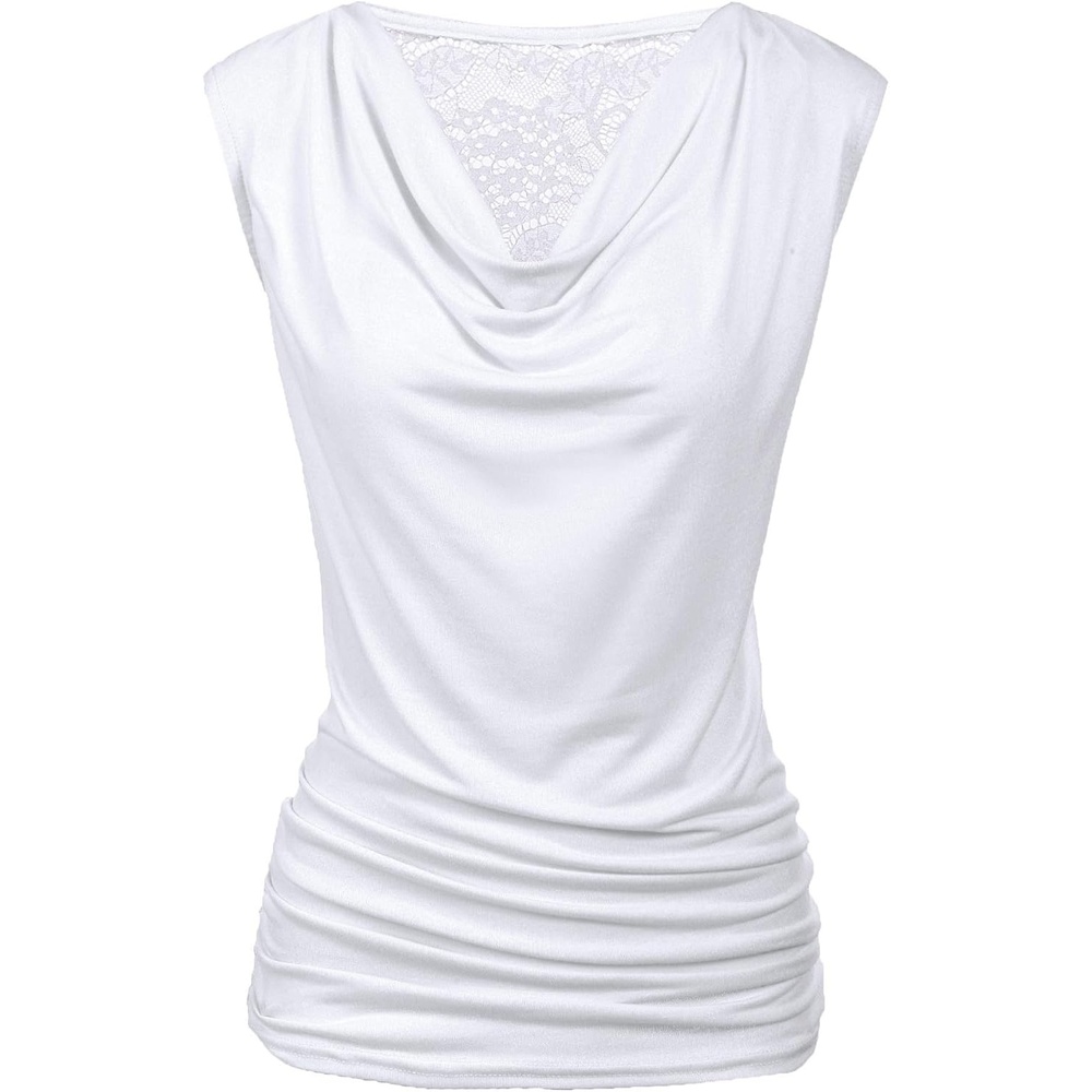 image:imageZeagoo Tank Top for Women Trendy Going Out Tops Sleeveless Shirts Ruched Business Casual Basic Tunic TopsWhite