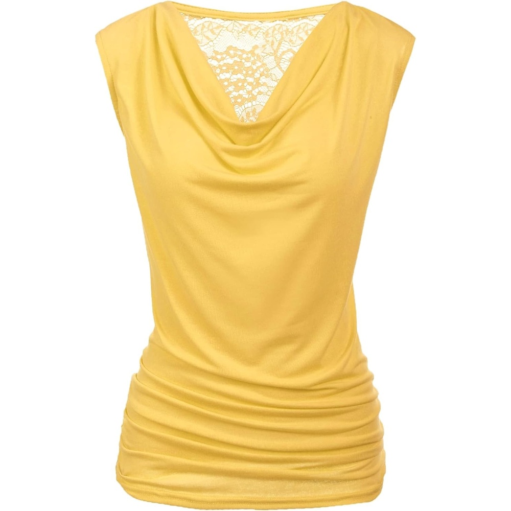 image:imageZeagoo Tank Top for Women Trendy Going Out Tops Sleeveless Shirts Ruched Business Casual Basic Tunic TopsYellow
