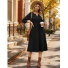 Zeagoo 3/4 Sleeve Dress for Women Midi Dresses V Neck Lace Casual Sundress(A-black)