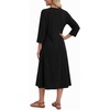 Zeagoo 3/4 Sleeve Dress for Women Midi Dresses V Neck Lace Casual Sundress(A-black)