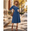 Zeagoo 3/4 Sleeve Dress for Women Midi Dresses V Neck Lace Casual Sundress(Blue)
