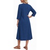 Zeagoo 3/4 Sleeve Dress for Women Midi Dresses V Neck Lace Casual Sundress(Blue)