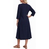 Zeagoo 3/4 Sleeve Dress for Women Midi Dresses V Neck Lace Casual Sundress(Navy Blue)