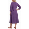 Zeagoo 3/4 Sleeve Dress for Women Midi Dresses V Neck Lace Casual Sundress(Purple)