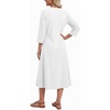 Zeagoo 3/4 Sleeve Dress for Women Midi Dresses V Neck Lace Casual Sundress(White)