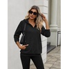Zeagoo Hoodies for Women Half Zip Up Oversized Sweatshirt Fall Clothes 2026(02-black)