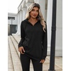 Zeagoo Hoodies for Women Half Zip Up Oversized Sweatshirt Fall Clothes 2026(02-black)