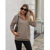 Zeagoo Hoodies for Women Half Zip Up Oversized Sweatshirt Fall Clothes 2026(Brown)