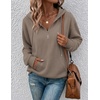 Zeagoo Hoodies for Women Half Zip Up Oversized Sweatshirt Fall Clothes 2026(Brown)