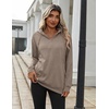 Zeagoo Hoodies for Women Half Zip Up Oversized Sweatshirt Fall Clothes 2026(Brown)