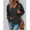 Zeagoo Hoodies for Women Half Zip Up Oversized Sweatshirt Fall Clothes 2026(Dark Grey)