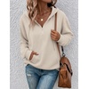 Zeagoo Hoodies for Women Half Zip Up Oversized Sweatshirt Fall Clothes 2026(Khaki)