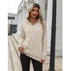 Zeagoo Hoodies for Women Half Zip Up Oversized Sweatshirt Fall Clothes 2026(Khaki)