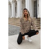 Zeagoo Hoodies for Women Half Zip Up Oversized Sweatshirt Fall Clothes 2026(Leopard)