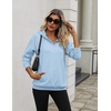 Zeagoo Hoodies for Women Half Zip Up Oversized Sweatshirt Fall Clothes 2026(Light Blue)