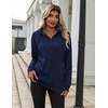 Zeagoo Hoodies for Women Half Zip Up Oversized Sweatshirt Fall Clothes 2026(Navy Blue)