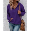 Zeagoo Hoodies for Women Half Zip Up Oversized Sweatshirt Fall Clothes 2026(Purple)