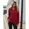 Zeagoo Hoodies for Women Half Zip Up Oversized Sweatshirt Fall Clothes 2026(Red)
