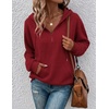 Zeagoo Hoodies for Women Half Zip Up Oversized Sweatshirt Fall Clothes 2026(Red)