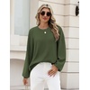 Zeagoo Oversized Sweater for Women 2026 Crewneck Long Sleeve Fall Clothes(Army Green)