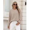 Zeagoo Oversized Sweater for Women 2026 Crewneck Long Sleeve Fall Clothes(Beige)
