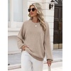 Zeagoo Oversized Sweater for Women 2026 Crewneck Long Sleeve Fall Clothes(Beige)