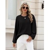 Zeagoo Oversized Sweater for Women 2026 Crewneck Long Sleeve Fall Clothes(Black)