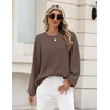 Zeagoo Oversized Sweater for Women 2026 Crewneck Long Sleeve Fall Clothes(Brown)