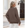 Zeagoo Oversized Sweater for Women 2026 Crewneck Long Sleeve Fall Clothes(Brown)