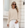 Zeagoo Oversized Sweater for Women 2026 Crewneck Long Sleeve Fall Clothes(Khaki)