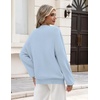 Zeagoo Oversized Sweater for Women 2026 Crewneck Long Sleeve Fall Clothes(Light Blue)
