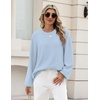 Zeagoo Oversized Sweater for Women 2026 Crewneck Long Sleeve Fall Clothes(Light Blue)