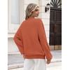 Zeagoo Oversized Sweater for Women 2026 Crewneck Long Sleeve Fall Clothes(Orange)