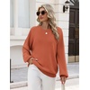 Zeagoo Oversized Sweater for Women 2026 Crewneck Long Sleeve Fall Clothes(Orange)
