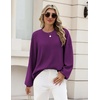 Zeagoo Oversized Sweater for Women 2026 Crewneck Long Sleeve Fall Clothes(Purple)
