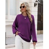 Zeagoo Oversized Sweater for Women 2026 Crewneck Long Sleeve Fall Clothes(Purple)