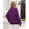 Zeagoo Oversized Sweater for Women 2026 Crewneck Long Sleeve Fall Clothes(Purple)