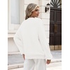 Zeagoo Oversized Sweater for Women 2026 Crewneck Long Sleeve Fall Clothes(White)