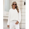 Zeagoo Oversized Sweater for Women 2026 Crewneck Long Sleeve Fall Clothes(White)