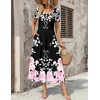 Zeagoo Summer Dresses for Women Flowy Casual Midi Dress Short Sleeve Tiered Dress Beach Vacation Sundresses with Pockets(Bf359)